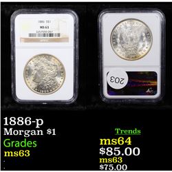 NGC 1886-p Morgan Dollar $1 Graded ms63 By NGC