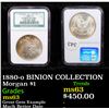 Image 1 : NGC 1880-o BINION COLLECTION Morgan Dollar $1 Graded ms63 By NGC