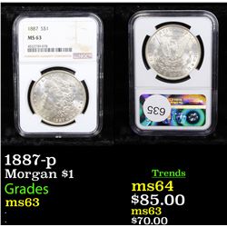 NGC 1887-p Morgan Dollar $1 Graded ms63 By NGC