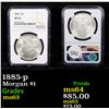 Image 1 : NGC 1885-p Morgan Dollar $1 Graded ms63 By NGC