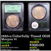 Image 1 : PCGS 1885-o Colorfully Toned OGH Morgan Dollar $1 Graded ms64 By PCGS