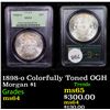 Image 1 : PCGS 1898-o Colorfully Toned OGH Morgan Dollar $1 Graded ms64 By PCGS
