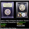 Image 1 : 1993-w Bill of Rights Rainbow Toned Modern Commem Half Dollar 50c Graded ms70, Perfection By USCG