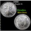 Image 1 : 1990 Silver Eagle Dollar $1 Grades Mint State