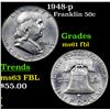 Image 1 : 1948-p Franklin Half Dollar 50c Grades Unc+ FBL