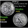 Image 1 : 1936-p Walking Liberty Half Dollar 50c Grades Choice AU/BU Slider