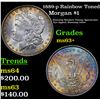 Image 1 : 1889-p Rainbow Toned Morgan Dollar $1 Grades Select+ Unc
