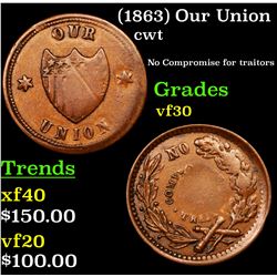 (1863) Our Union Civil War Token 1c Grades vf++