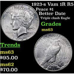 1923-s Vam 1R R5 Peace Dollar $1 Grades Select Unc