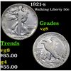 Image 1 : 1921-s Walking Liberty Half Dollar 50c Grades vg, very good