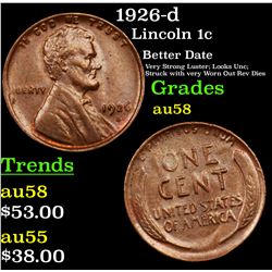 1926-d Lincoln Cent 1c Grades Choice AU/BU Slider