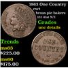 Image 1 : 1863 One Country Civil War Token 1c Grades Unc Details