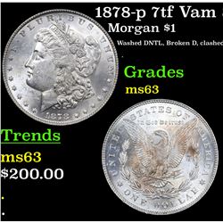 1878-p 7tf Vam 84A I3 R5 Super CD Morgan Dollar $1 Grades Select Unc