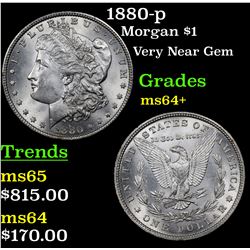 1880-p Morgan Dollar $1 Grades Choice+ Unc