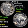 Image 1 : 1915-p Buffalo Nickel 5c Grades Choice+ Unc