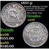 Image 1 : 1857-p Seated Liberty Half Dime 1/2 10c Grades Choice AU/BU Slider