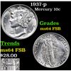 Image 1 : 1937-p Mercury Dime 10c Grades Choice Unc FSB