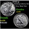Image 1 : 1942-p Walking Liberty Half Dollar 50c Grades Choice AU/BU Slider