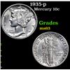 Image 1 : 1935-p Mercury Dime 10c Grades Select Unc