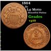 Image 1 : 1864 Two Cent Piece 2c Grades vg+