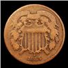 Image 2 : 1865 Plain 5 Two Cent Piece 2c Grades f+