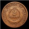 Image 3 : 1865 Plain 5 Two Cent Piece 2c Grades f+