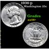 Image 1 : 1936-p Washington Quarter 25c Grades Choice AU/BU Slider+