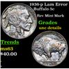 Image 1 : 1936-p Lam Error Buffalo Nickel 5c Grades Unc Details