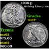 Image 1 : 1936-p Walking Liberty Half Dollar 50c Grades Select Unc