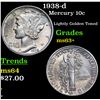 Image 1 : 1938-d Mercury Dime 10c Grades Select+ Unc