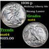 Image 1 : 1936-p Walking Liberty Half Dollar 50c Grades Choice Unc