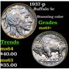 Image 1 : 1937-p Buffalo Nickel 5c Grades Select+ Unc