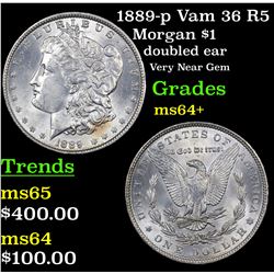 1889-p Vam 36 R5 Morgan Dollar $1 Grades Choice+ Unc