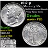 Image 1 : 1917-p Mercury Dime 10c Grades Choice Unc+ FSB