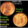 Image 1 : 1909 vdb Lincoln Cent 1c Grades Choice Unc RB
