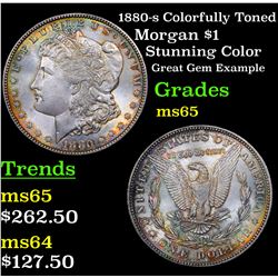 1880-s Colorfully Toned Morgan Dollar $1 Grades GEM Unc