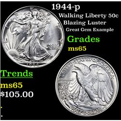 1944-p Walking Liberty Half Dollar 50c Grades GEM Unc