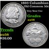 Image 1 : 1893 Columbian Old Commem Half Dollar 50c Grades Choice AU/BU Slider
