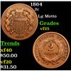 Image 1 : 1864 Two Cent Piece 2c Grades vf+