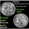 Image 1 : 1943-p Walking Liberty Half Dollar 50c Grades Choice+ Unc