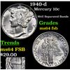 Image 1 : 1940-d Mercury Dime 10c Grades Choice Unc FSB