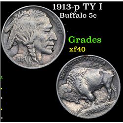 1913-p TY I Buffalo Nickel 5c Grades xf