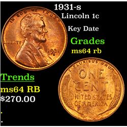 1931-s Lincoln Cent 1c Grades Choice Unc RB