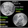 Image 1 : 1926-s Peace Dollar $1 Grades Select+ Unc