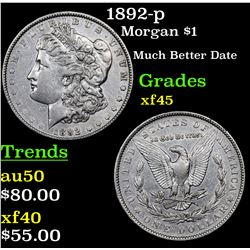 1892-p Morgan Dollar $1 Grades xf+