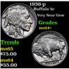 Image 1 : 1936-p Buffalo Nickel 5c Grades Choice+ Unc
