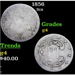 1856 Three Cent Silver 3cs Grades g, good