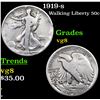 Image 1 : 1919-s Walking Liberty Half Dollar 50c Grades vg, very good