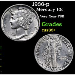 1936-p Mercury Dime 10c Grades Select+ Unc