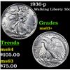 Image 1 : 1936-p Walking Liberty Half Dollar 50c Grades Select+ Unc